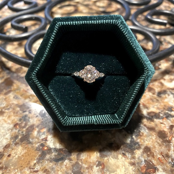 14k Rose Gold Moissanite Engagement Ring